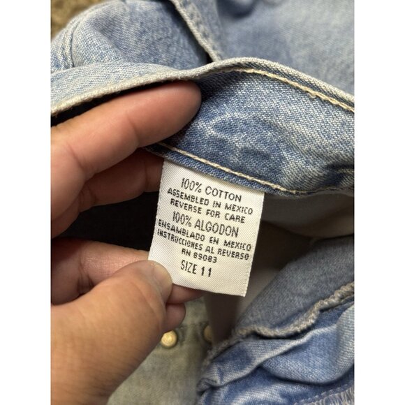 L.E.I. Vintage Chambray Denim Shorts Mid Rise Y2k 90s Basic Casual Travel Sz 30” - Picture 4 of 9